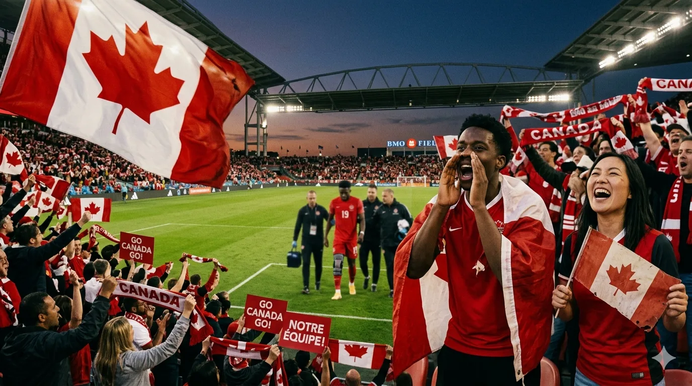 Canada supporters filling a stadium at a home World Cup match